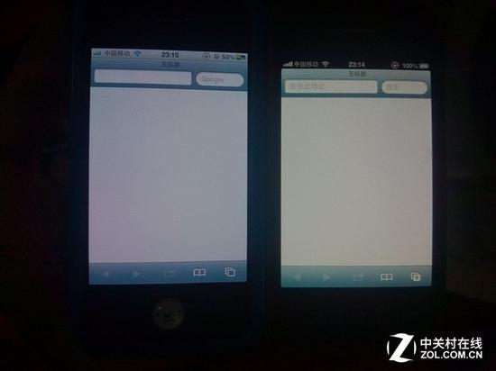 iPhone 4:左为冷屏/右为暖屏
