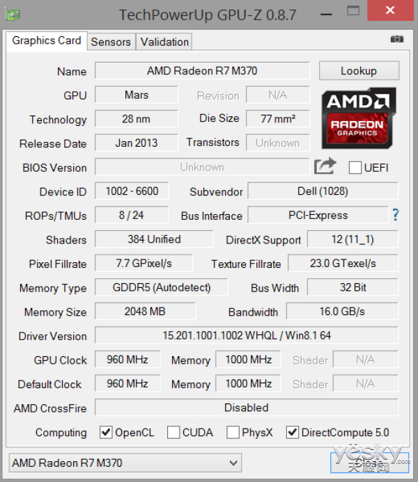 戴尔Latitude E5570独显信息