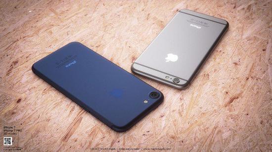 深蓝色iPhone 7概念图(图片引自MartinHajek)