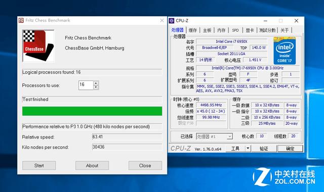 CPU超频至4.5GHz测试成绩