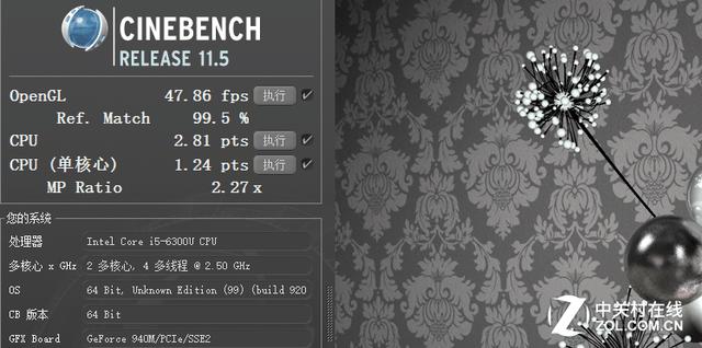 CINEBENCH R11.5测试数据