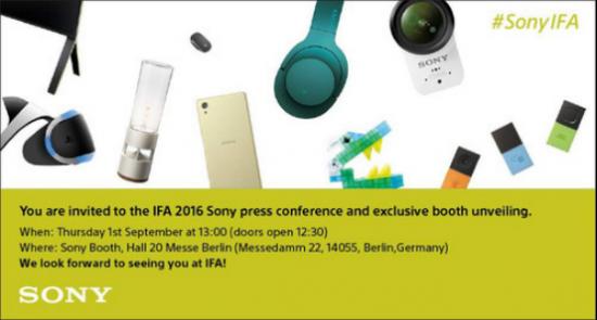 索尼IFA 2016邀请函