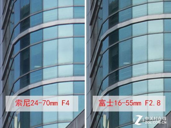 广角端边缘画质放大对比