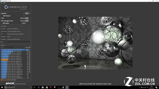 默认Cinebench R15 782 CB
