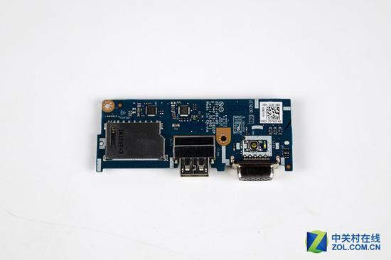 功能模组上有读卡器卡槽、USB接口以及VGA接口