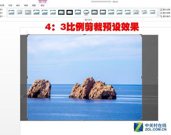 4:3比例剪裁的预设效果展示