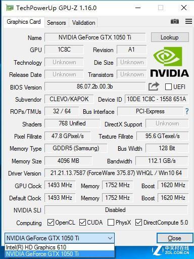 GTX1050Ti显卡详情