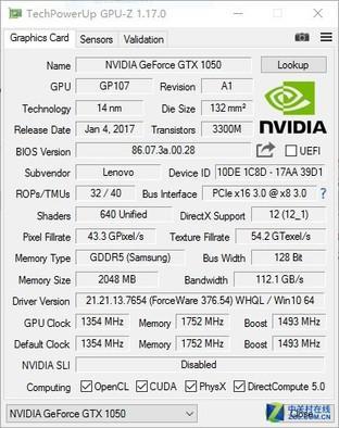 GTX 1050Ti GTX1050 参数对比