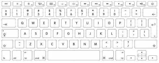 标准键盘。图片来源:apple
