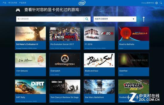 Intel核心显卡支持众多游戏