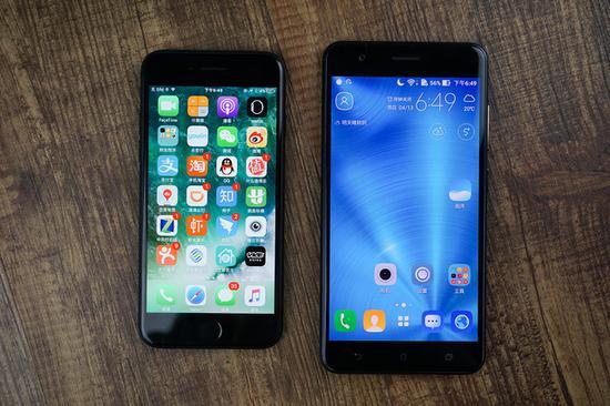 iPhone 7和华硕鹰眼3正面