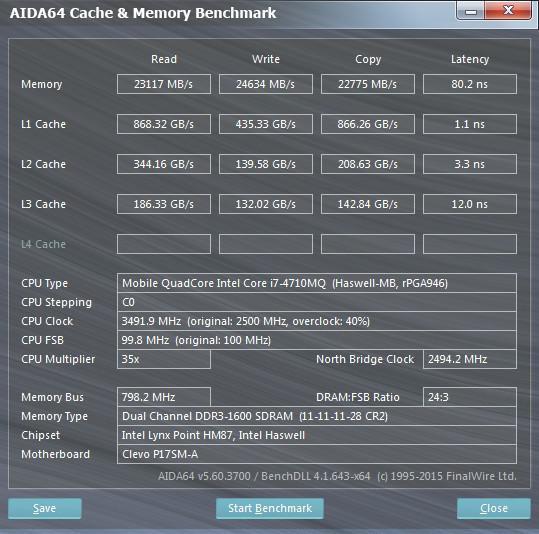 DDR3 1600 CL11与4710MQ@3.5GHz
