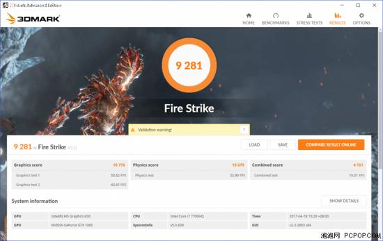 3DMark Fire Strike 9281