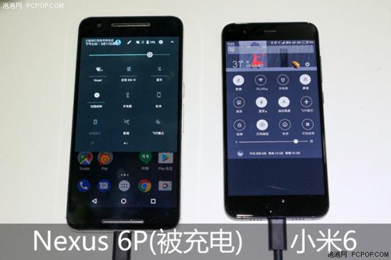Nexus 6P和小米6连接时小米 6,Neuxs 6P被充电