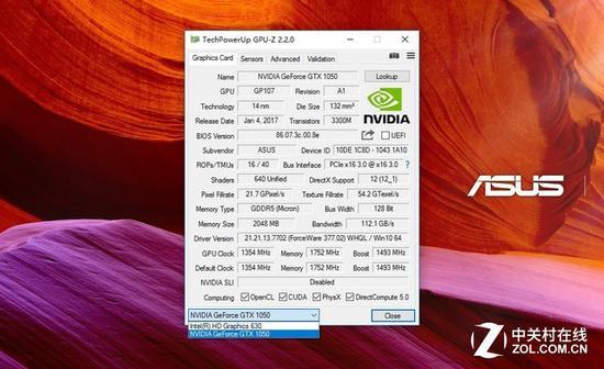 NVDIA GeForce GTX 1050
