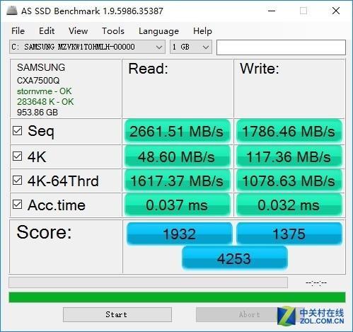 SM961 读写速度超神