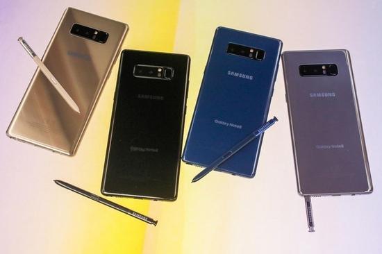 三星Note 8有四种颜色(图片引自CNET)