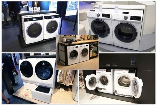 外国品牌展出的洗衣机与干衣机组合