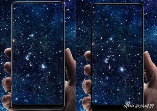 小米更换了MIX 2渲染图,边框比例稍微接近真机了一点。