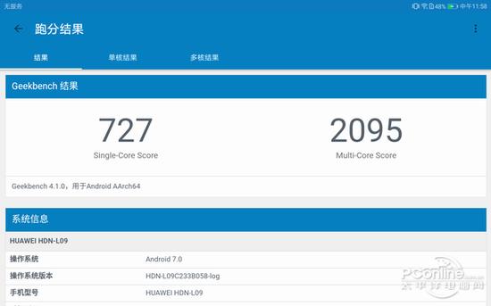 Geekbench 4跑分结果
