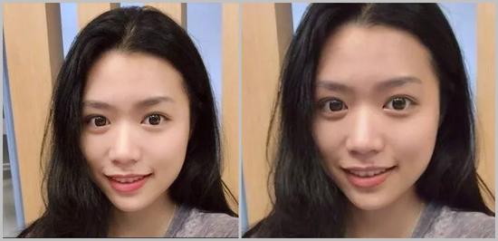 卸妆前与卸妆后