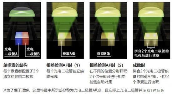 全像素双核对焦(图片引自互联网)
