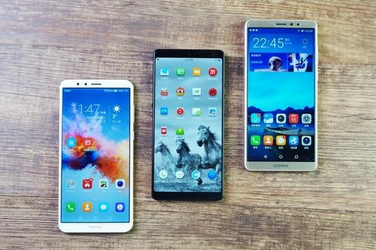 荣耀畅玩7X、坚果Pro2、金立大金钢2
