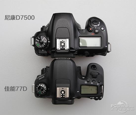 ▲D7500的肩屏更大