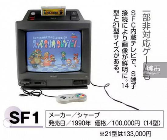 SF1,内藏SFC的电视机,由于使用了S端子,画像更为鲜明。有14型和21型两种尺寸