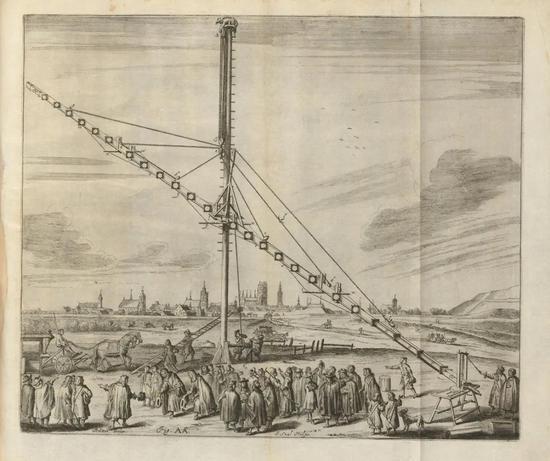 1673年,为了减小色差,波兰天文学家赫维留制造的望远镜长达45.7米。