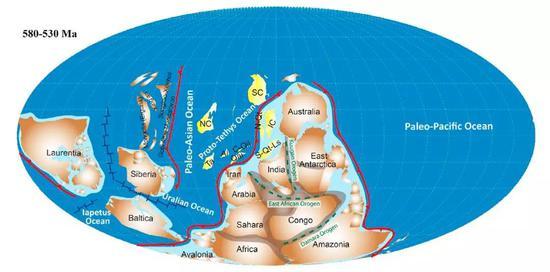 冈瓦纳超大陆(图片来源:Zhao et al。, 2018, Earth-Science Review)