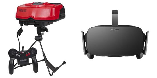 左:Virtual Boy,右:Oculus Rift