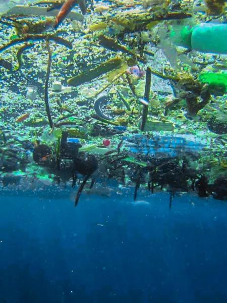 漂浮在海面的塑料垃圾