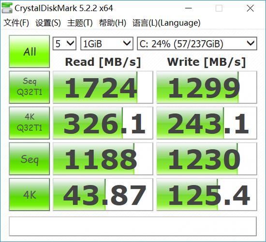 ↑实测顺序读取速度1.7G/s、顺序写入速度1.3G/s