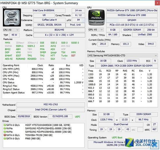 i9 8950HK 具体规格信息