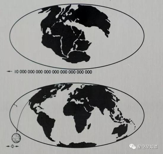 LAGEOS卫星金属铭牌中三幅地图里,最上方的两幅地图 来源:NASA