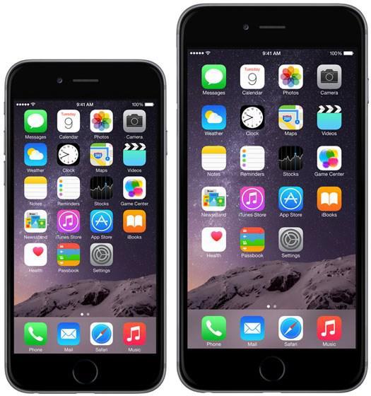 ▲iPhone 6与iPhone 6 Plus