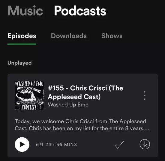 在最新版本,Spotify将播客与音乐同比重分区显示