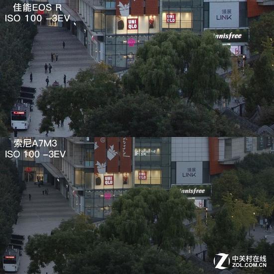 调整后我们可以看到,索尼和佳能实际上宽容度并没有太大差异