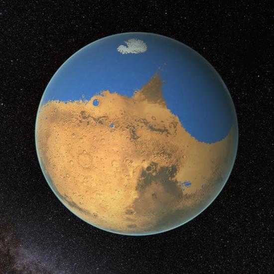 有海洋存在的火星想象图 图/NASA
