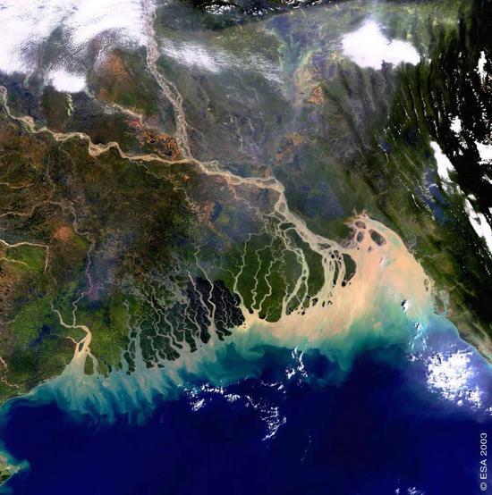 恒河三角洲 图源@ESA / 欧洲空间局