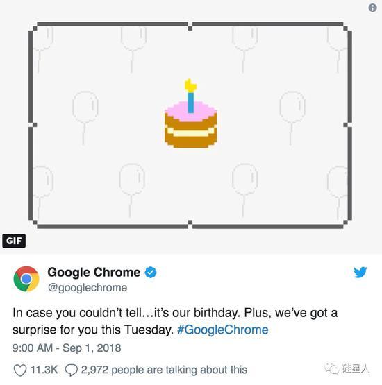 “提醒一下大家,今天是我的生日哦”——Google Chrome