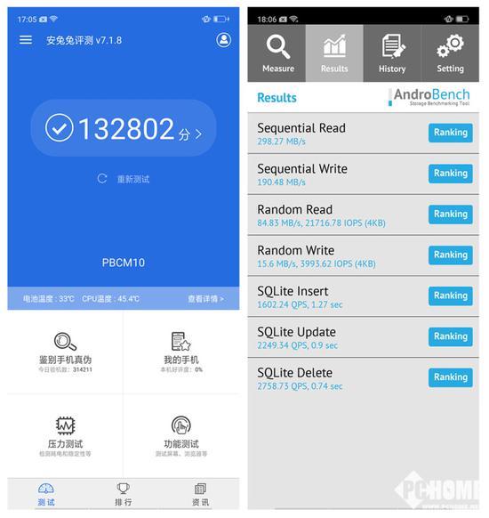 OPPO R15x的安兔兔跑分达到了132802分,符合骁龙660的性能表现。
