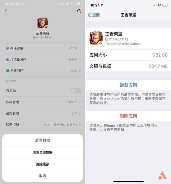 ▲ Android 和 iOS 都有类似的清理方法。