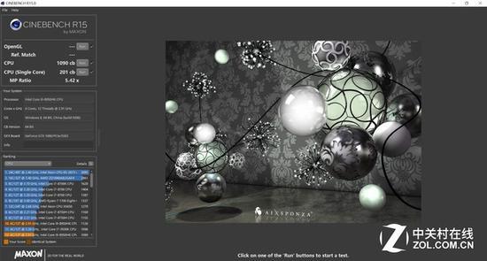 CINEBENCH R15测试分数
