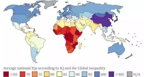 图片来源:http://www.wikiwand.com/en/Nations_and_intelligence#/Studies%20of%20national%20cognitive%20ability(1)