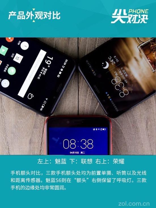 手机顶部对比