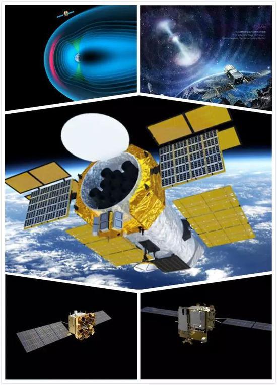中科院空间科学先导专项第二批的主要卫星(图片来源:空间科学中心)
