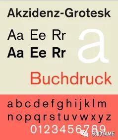 Akzidenz-Grotesk 设计于1896年,被认为是“瑞士体”的代表。