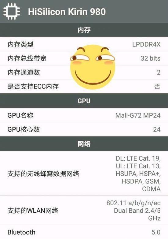 麒麟980参数曝光